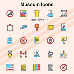 Icons representing museums and cultural institutions.