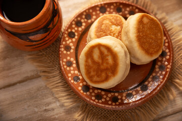 Gorditas de Nata. Cream Gorditas, Mexican street snack, is an easy recipe made with wheat flour, cream, sugar and cinnamon, sweet bread similar in shape to an English muffin, eaten as a dessert.
