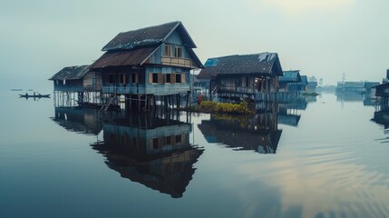Fototapeta premium Unique Lifestyle on Inle Lake in Myanmar