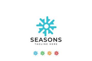 Abstract Icon 4 Seasons Logo for Universal Unity Global Sign Symbol Concept