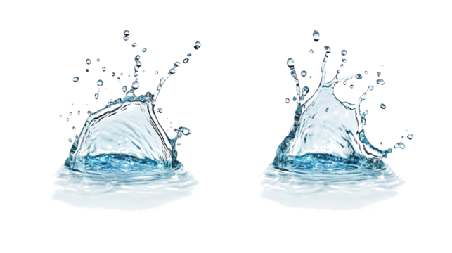 Dynamic Water Splashes Captured in a Collection of Isolated Objects Generative AI