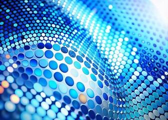 Fototapeta premium Abstract Blue Circular Dot Patterns on White Background - Fluid Wavy Shapes for Modern Design