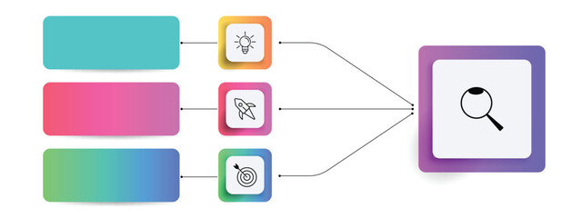 Obraz premium Design Thinking Related Process Infographic Template. 3 - 8 Process Timeline Chart. Workflow Layout with Linear Icons