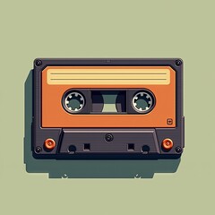 Obraz premium illustration of a cassette, magnetic tape. 