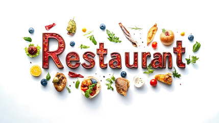 Fototapeta premium Fresh Ingredients in a Creative Restaurant Display Generative AI
