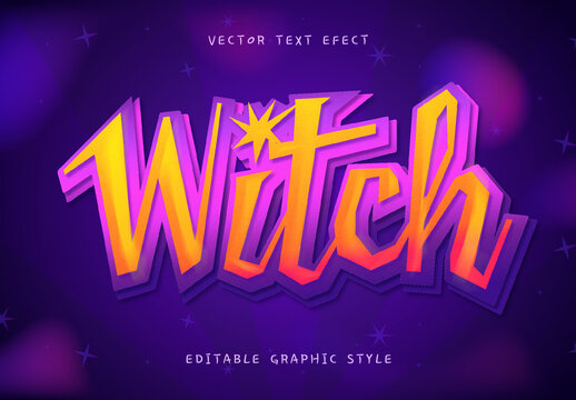 Purple Gradient Halloween Witch Text Effect