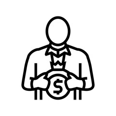 Obraz premium personal finance budget planning line icon vector. personal finance budget planning sign. isolated contour symbol black illustration