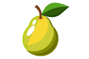 Beautiful pear fruit vector art illustration with white background 