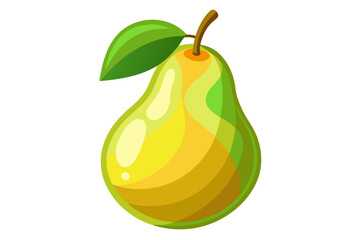 Beautiful pear fruit vector art illustration with white background 