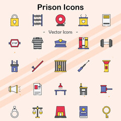 Icons representing prisons and correctional facilities.