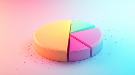 Fototapeta premium Colorful Pie Chart on a Vibrant Background