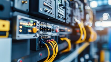 Close-up of Industrial Electrical Control Equipment