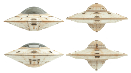 Collection of UFOs Showcasing Various Alien Spaceship Designs Generative AI