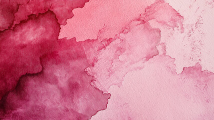 a close-up, top-down view of watercolor texture background: a single pink watercolor wash applied on flat textured paper