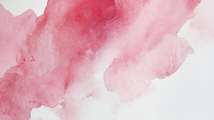 Fototapeta premium a close-up, top-down view of watercolor texture background: a single pink watercolor wash applied on textured paper