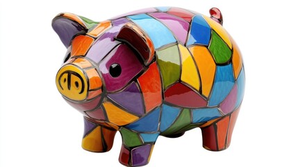 Colorful decorative piggy bank for fun savings