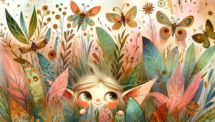 "Jardines Encantados: Sueños de Mariposas y Hadas"