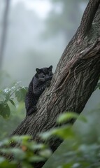 Black panther majesty: A captivating portrayal of a black panther, showcasing its sleek fur and powerful presence, embodying the grace and mystery of this majestic big cat in its natural habitat.