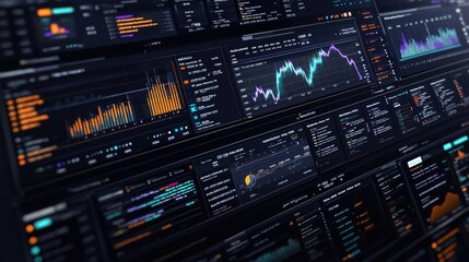 Obraz premium Data Analytics Dashboard with Charts and Graphs