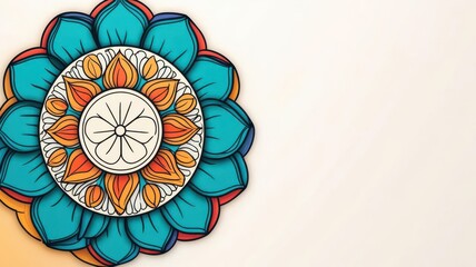 Obraz premium Intricate mandala of balance symbols, symmetrical design, hand-drawn in fine ink, soft earthy tones