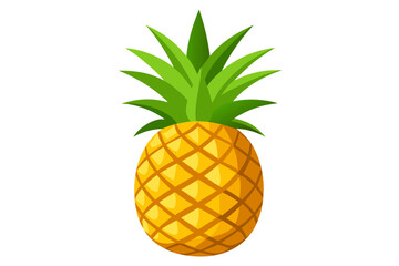 Beautiful ripe delicious pineapple vector art illustration