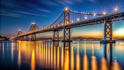 Obraz premium Long exposure night shot of Richmond to San Rafael Bridge