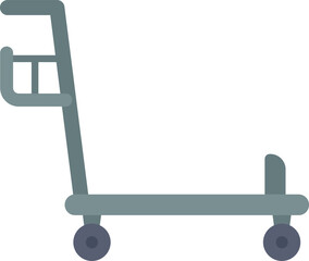 Side view of an empty baggage cart for carrying luggage at the airport