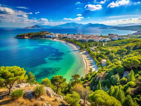 Aerial View of Athens Riviera: Stunning Seascape of Voula and Attica in Greece