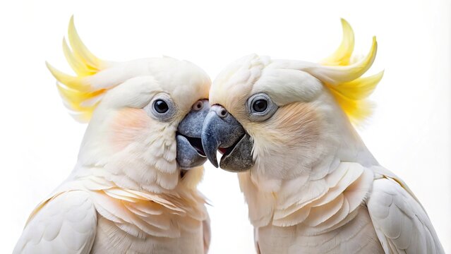 Lovers cockatoo parrot isolated on white background