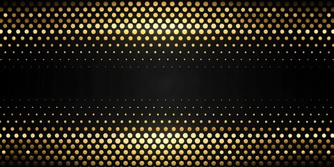 Elegant  of gold dots on black background for luxury designs or holiday decorations, geometric, pattern, elegant, gold