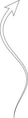 Arrows curve and wavy. Hand drawn thin line