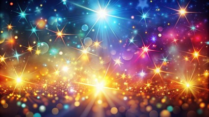 Colorful abstract background with glowing lights and sparkling stars, abstract, background, colorful, lights, stars