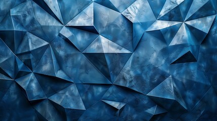 Blue geometric background with triangles, Phone wallpaper
