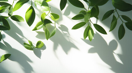 tree leaves shadow on white wall background