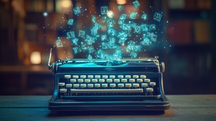 Holographic Typewriter Letters Float in the Air