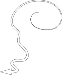 Arrows curve and wavy. Hand drawn thin line