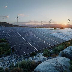 Harnessing Renewable Energy: Solar Panels and Wind Turbines in Harmony
