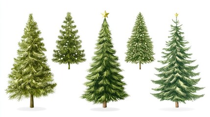 Obraz premium Festive Christmas Trees Displayed for the Holidays Generative AI