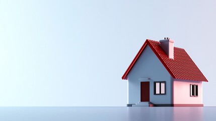 Modern Minimalist House with a Red Roof