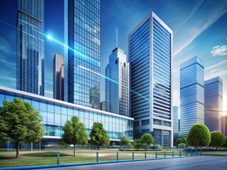 Obraz premium Architectural Progression: July Animation with Progress Bar on Blue Background for Dynamic Visuals