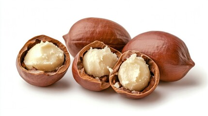 Gorgeous Shea Nuts Revealing Rich Shea Butter in Natural Setting Generative AI