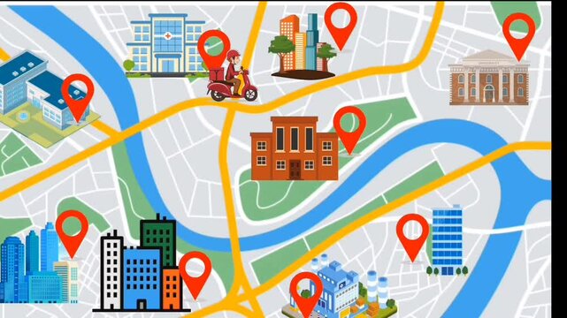 business package and food delivery service concept animation background