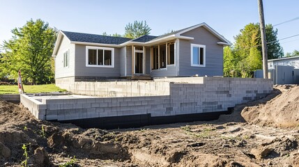 A strong and reliable house built on a solid foundation, symbolizing stability and security. The house stands tall, with its sturdy walls and well-designed structure, showcasing durability