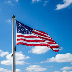 Obraz premium The national flag of the USA, symbol of American identity and patriotism 