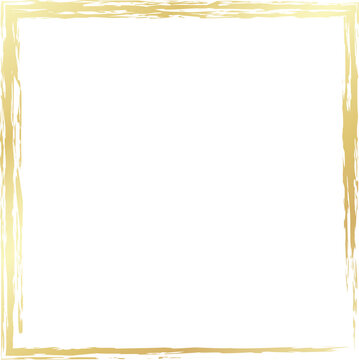 Grunge square golden frame. Luxury element