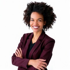 portrait of a business woman on white background 