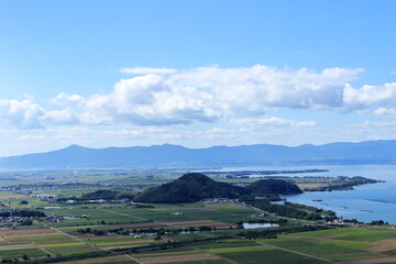 滋賀県　近江八幡の琵琶湖岸の風景