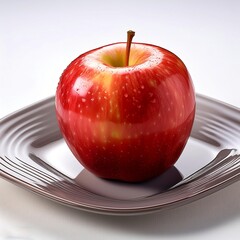 Red apple on plate