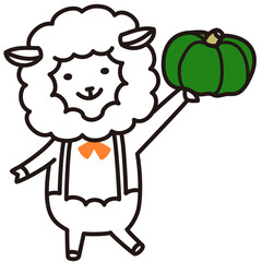 色加工ok ひつじ素材No.39 かぼちゃ