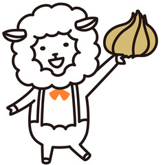 色加工ok ひつじ素材No.38 玉ねぎ